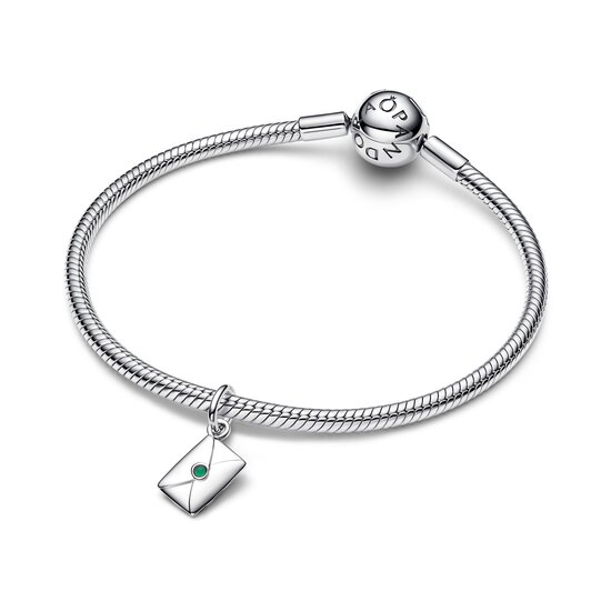 Pandora PANDORA 795065C01 Santa letter sterling silver dangle with zirconia, red and green enamel