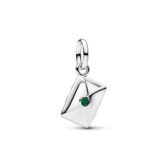 Pandora PANDORA 795065C01 Santa letter sterling silver dangle with zirconia, red and green enamel