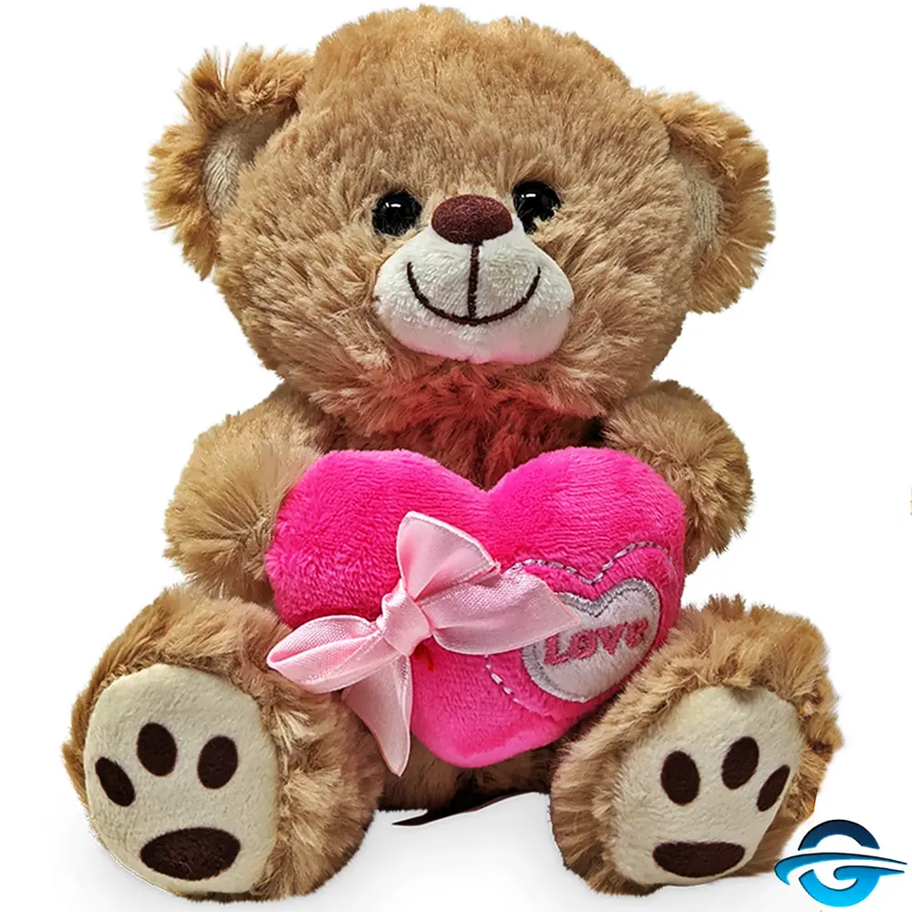 Landahl Landahl - Bär mit Herz "Love" - Hellbraun / Pink - 15 cm - Plüschtier Landahl Landahl - Bär mit Herz "Love" - Hellbraun / Pink - 15 cm - Plüschtier