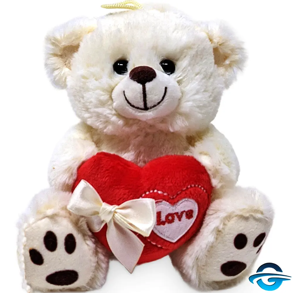 Landahl Landahl - Bär mit Herz "Love" - Weiß / Rot - 15 cm - Plüschtier Landahl Landahl - Bär mit Herz "Love" - Weiß / Rot - 15 cm - Plüschtier