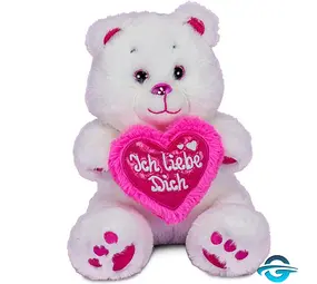 HL Bär mit Herz "Ich liebe dich" - Weiß / Pink - 20 cm - Plüschtier HL Bär mit Herz "Ich liebe dich" - Weiß / Pink - 20 cm - Plüschtier
