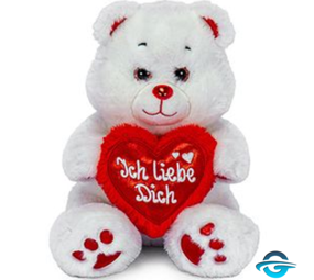 HL Bär mit Herz "Ich liebe dich" - Weiß / Rot - 20 cm - Plüschtier HL Bär mit Herz "Ich liebe dich" - Weiß / Rot - 20 cm - Plüschtier