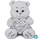 HL HL - Bär mit Herz "Ich liebe dich" - Weiß / Silber - 20 cm - Plüschtier HL HL - Bär mit Herz "Ich liebe dich" - Weiß / Silber - 20 cm - Plüschtier
