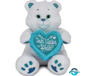 HL Bär mit Herz "Ich liebe dich" - Weiß / Türkis - 20 cm - Plüschtier HL Bär mit Herz "Ich liebe dich" - Weiß / Türkis - 20 cm - Plüschtier