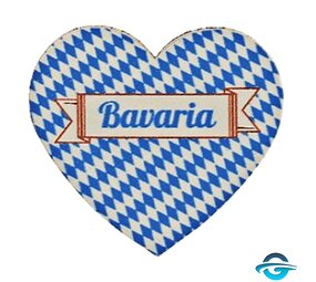 Creation Gross Bayern Herz Wappen aus Leder - Magnet - 0,5 x 5 cm