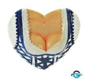 Creation Gross Herz mit Trachtendekolleté aus Poly - Blau - 3D Magnet - 2 x 6 cm