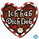 Creation Gross Lebkuchen Herz - Ich hab dich lieb - 3D Magnet - 6 x 6 cm