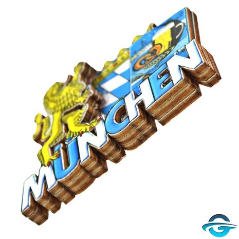 Creation Gross Creation Gross - Münchener Löwen Wappen - Epoxid Überzug - 3D Magnet - 8,5 x 6,5 cm
