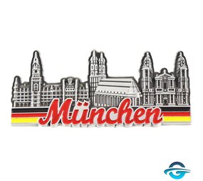 Creation Gross Münchens Skyline mit Schriftzug - 3D Magnet - 9 x 4 cm