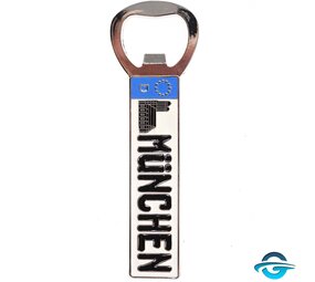 Creation Gross München Nummernschild Flaschenöffner - 3D Magnet - 11 x 3,5 cm