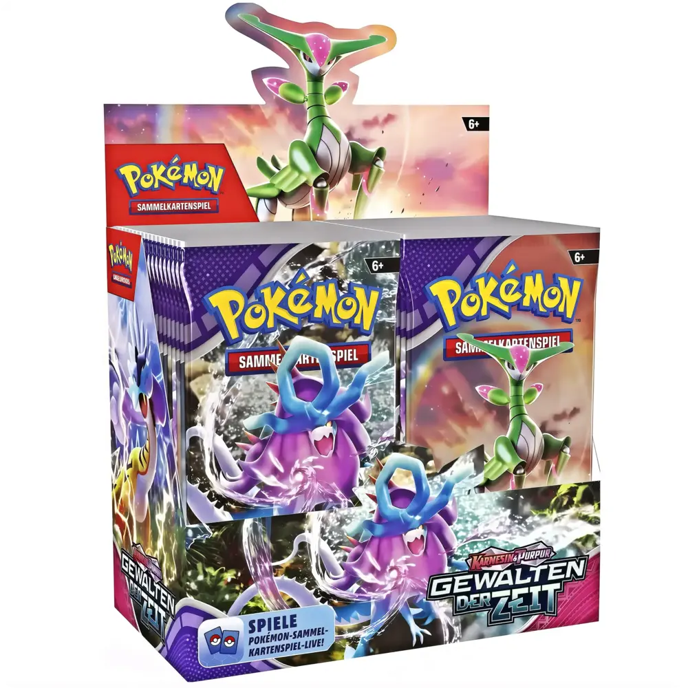 Pokémon Pokémon TCG Karmesin & Purpur – Gewalten der Zeit Booster Sammelkarten Display (36 Booster) - Deutsche Version