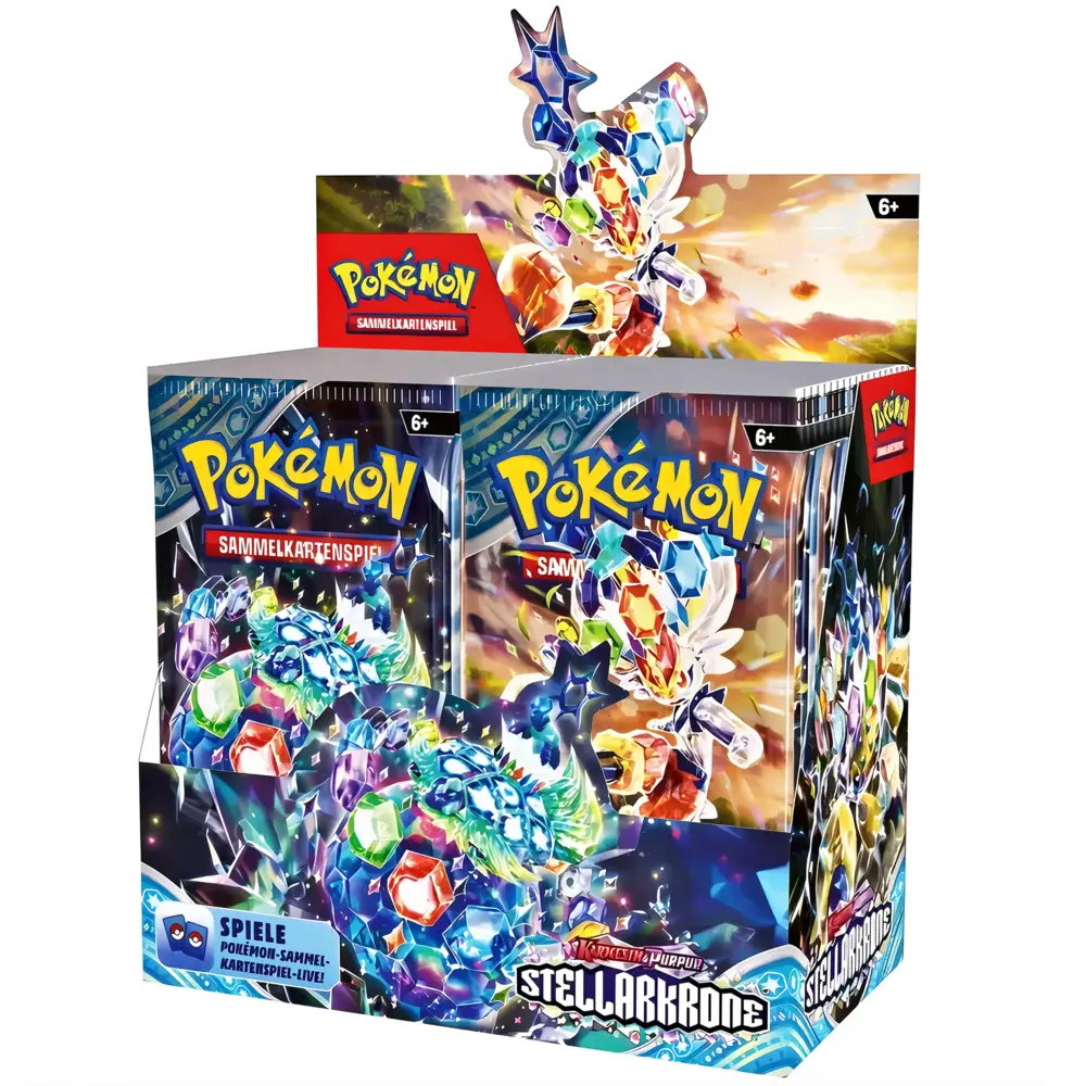 Pokémon Pokémon TCG Karmesin & Purpur – Stellarkrone Booster Sammelkarten Display (36 Booster) - Deutsche Version Pokémon Pokémon TCG Karmesin & Purpur – Stellarkrone Booster Sammelkarten Display (36 Booster) - Deutsche Version