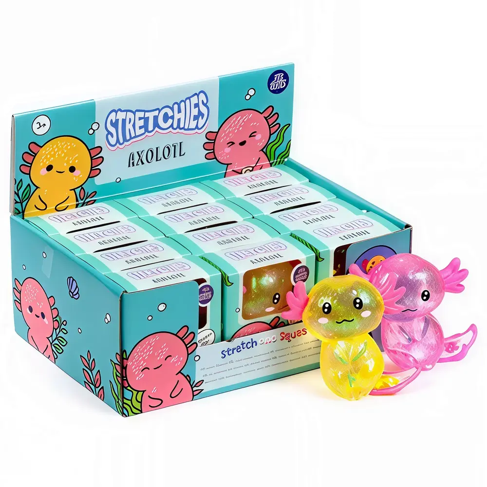 Puckator Anti-Stress Stretchies Axolotl Squishy Yellow – Fidget Toy Glitzer Quetschtier & Knautschspielzeug TikTok Trend (9 cm) Puckator Anti-Stress Stretchies Axolotl Squishy Yellow – Fidget Toy Glitzer Quetschtier & Knautschspielzeug TikTok Trend (9 cm)