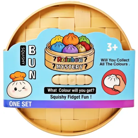 W&Q Mystery Dumpling Squishy Bun Teigtasche – Fidget Toy Knautschspielzeug mit zäher Maltose-Füllung TikTok Trend (5,3 cm)