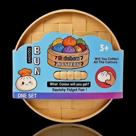 W&Q Mystery Dumpling Squishy Bun Teigtasche – Fidget Toy Knautschspielzeug mit zäher Maltose-Füllung TikTok Trend (5,3 cm)