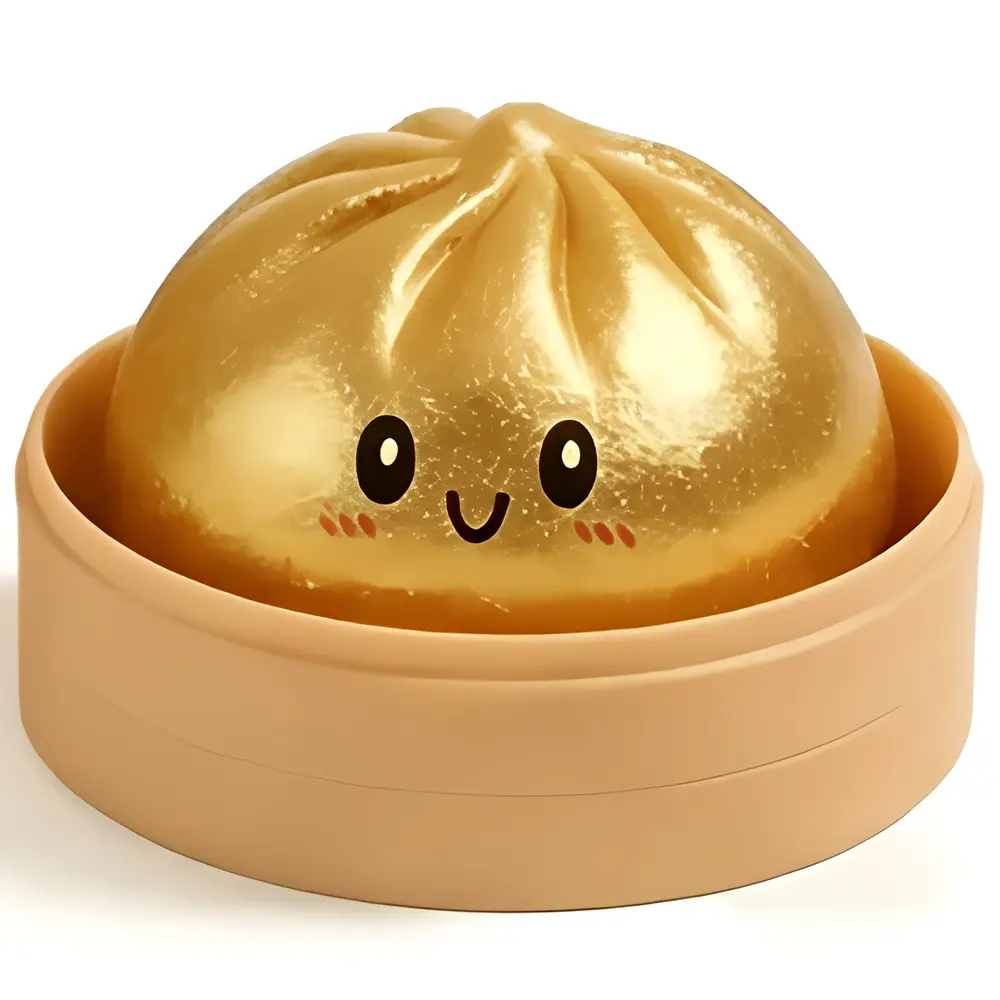 W&Q Mystery Dumpling Squishy Bun Teigtasche – Fidget Toy Knautschspielzeug mit zäher Maltose-Füllung TikTok Trend (5,3 cm)
