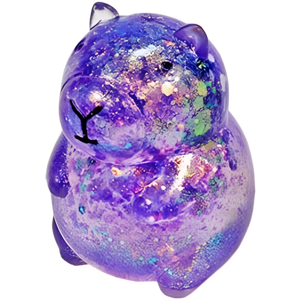 Fun Trading Anti-Stress Capybara Squishy in Lila – Dehnbares Knet- & Quetschtier Spielzeug mit Glitzer (7 cm) - TikTok Trend Fun Trading Anti-Stress Capybara Squishy in Lila – Dehnbares Knet- & Quetschtier Spielzeug mit Glitzer (7 cm) - TikTok Trend
