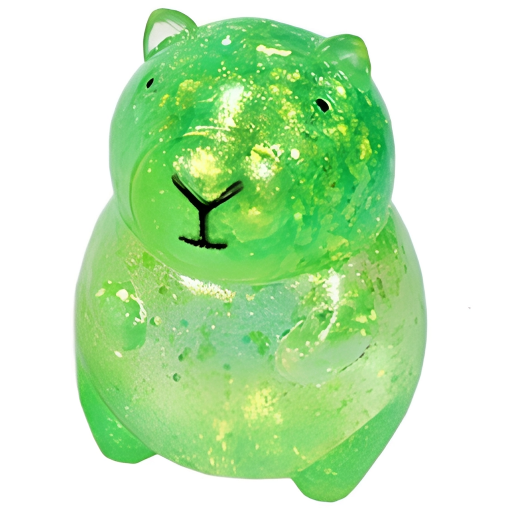 Fun Trading Anti-Stress Capybara Squishy in Grün – Dehnbares Knet- & Quetschtier Spielzeug mit Glitzer (7 cm) - TikTok Trend Fun Trading Anti-Stress Capybara Squishy in Grün – Dehnbares Knet- & Quetschtier Spielzeug mit Glitzer (7 cm) - TikTok Trend