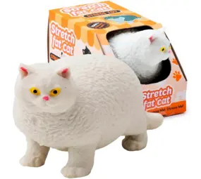 Puckator Anti-Stress Stretch Fat Cat White (10 cm)