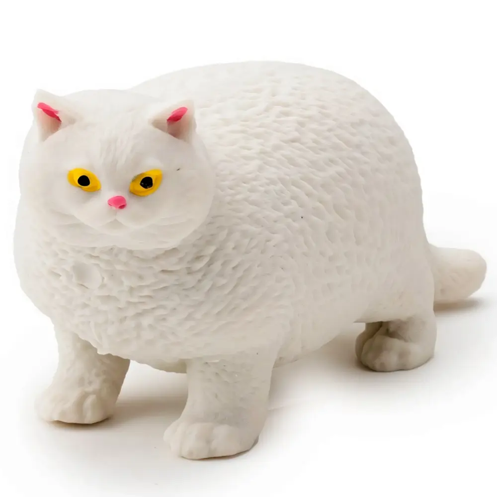Puckator Anti-Stress Stretch Fat Cat White – Dehnbarer Katzen Squishy mit Sand-Füllung Fidget Toy TikTok Trend (10 cm)