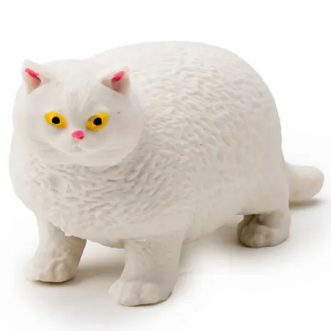 Puckator Anti-Stress Stretch Fat Cat White – Dehnbarer Katzen Squishy mit Sand-Füllung Fidget Toy TikTok Trend (10 cm)