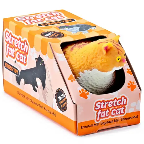 Puckator Anti-Stress Stretch Fat Cat Orange – Dehnbarer Katzen Squishy mit Sand-Füllung Fidget Toy TikTok Trend (10 cm)