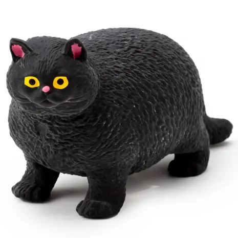 Puckator Anti-Stress Stretch Fat Cat Black – Dehnbarer Katzen Squishy mit Sand-Füllung Fidget Toy TikTok Trend (10 cm)