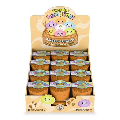 Trendhaus Rainbow Squeeze Soft-Dumpling Squishy - Fidget Toy Mystery Blind Box TikTok Trend (6 cm)