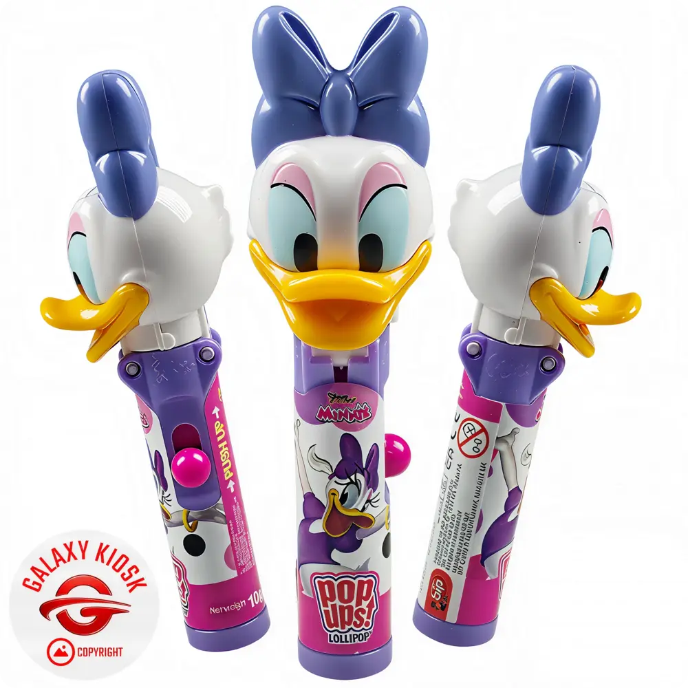 BIP Pop Ups Disney Lollipop Daisy Duck 10g – Lutscher mit Spielzeug-Schutzhülle BIP Pop Ups Disney Lollipop Daisy Duck 10g – Lutscher mit Spielzeug-Schutzhülle