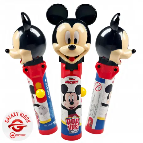 BIP Pop Ups Disney Lollipop Mickey Mouse 10g – Lutscher mit Spielzeug-Schutzhülle