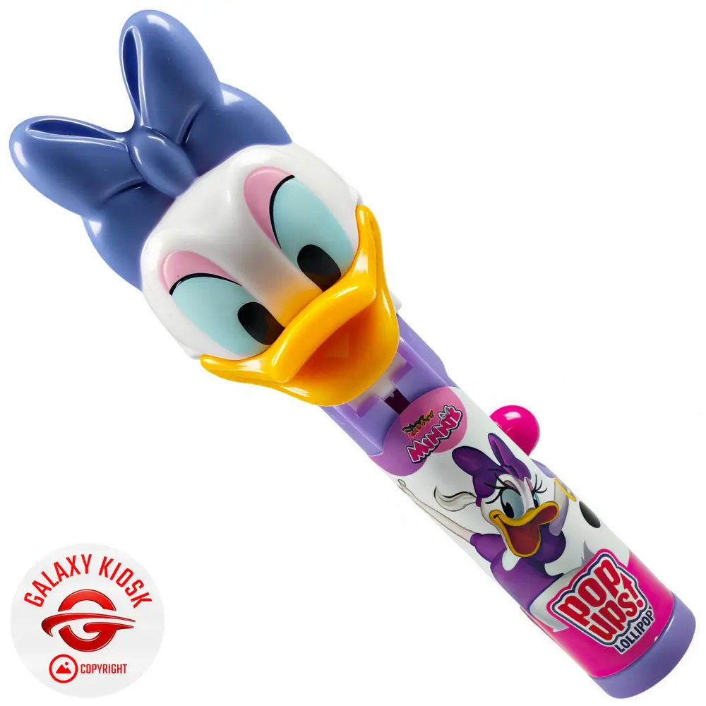 BIP Pop Ups Disney Lollipop Daisy Duck 10g – Lutscher mit Spielzeug-Schutzhülle BIP Pop Ups Disney Lollipop Daisy Duck 10g – Lutscher mit Spielzeug-Schutzhülle