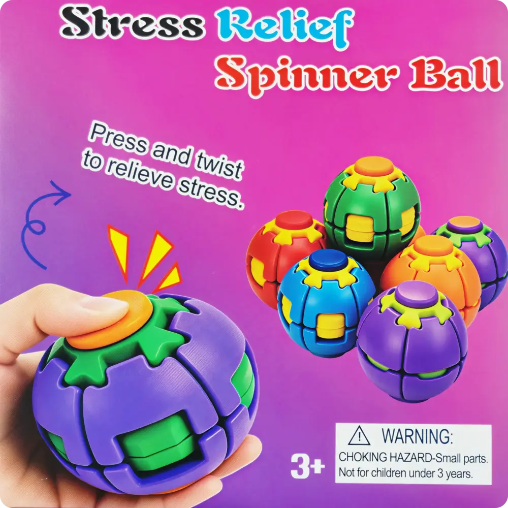Sun-Vi Fidget Ball 3D Spinner Kreisel Rot Gelb – Anti-Stress Spielzeug & Press-to-Spin Ball (6 cm) Sun-Vi Fidget Ball 3D Spinner Kreisel Rot Gelb – Anti-Stress Spielzeug & Press-to-Spin Ball (6 cm)