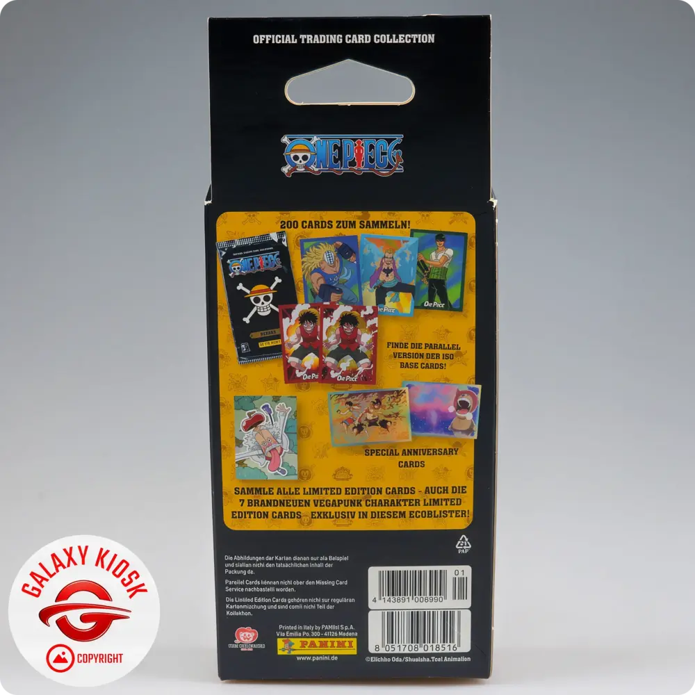 Panini Panini One Piece 25th Anniversary TCG – Eco-Blister mit 4 Booster-Packs + 2 exklusiven Limited Edition Karten (DE) Panini Panini One Piece 25th Anniversary TCG – Eco-Blister mit 4 Booster-Packs + 2 exklusiven Limited Edition Karten (DE)