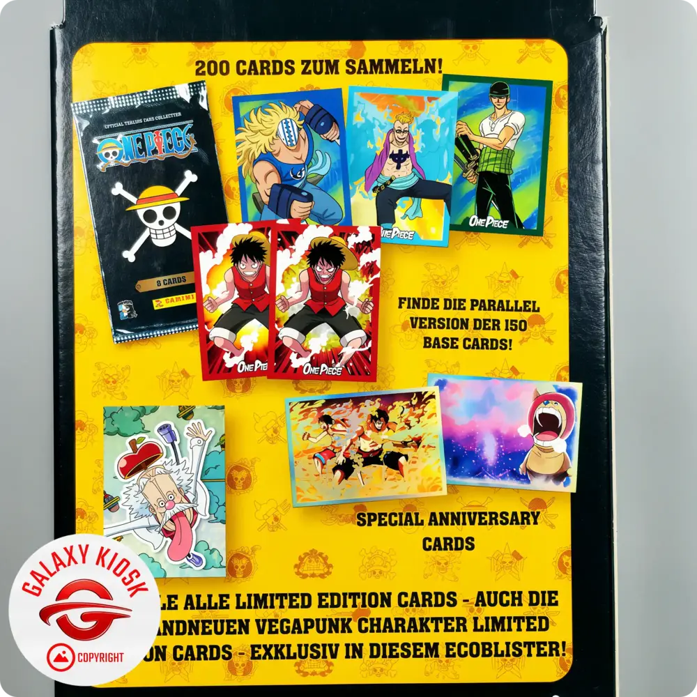 Panini Panini One Piece 25th Anniversary TCG – Eco-Blister mit 4 Booster-Packs + 2 exklusiven Limited Edition Karten (DE) Panini Panini One Piece 25th Anniversary TCG – Eco-Blister mit 4 Booster-Packs + 2 exklusiven Limited Edition Karten (DE)