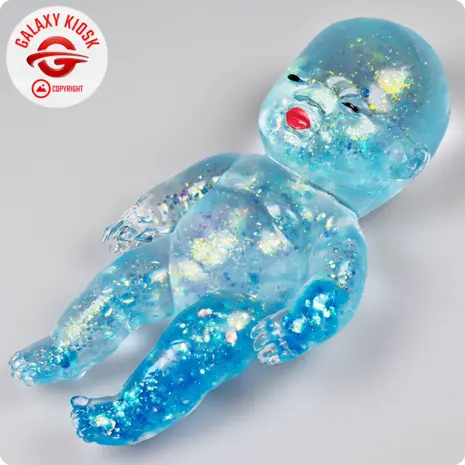 Fun Trading Baby Maltose Squishy Glitzer Blau (13,5 cm) – Antistress & TikTok Knautsch-Spielzeug