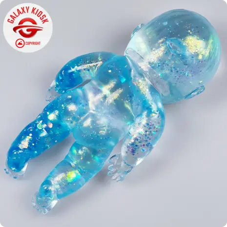 Fun Trading Baby Maltose Squishy Glitzer Blau (13,5 cm) – Antistress & TikTok Knautsch-Spielzeug