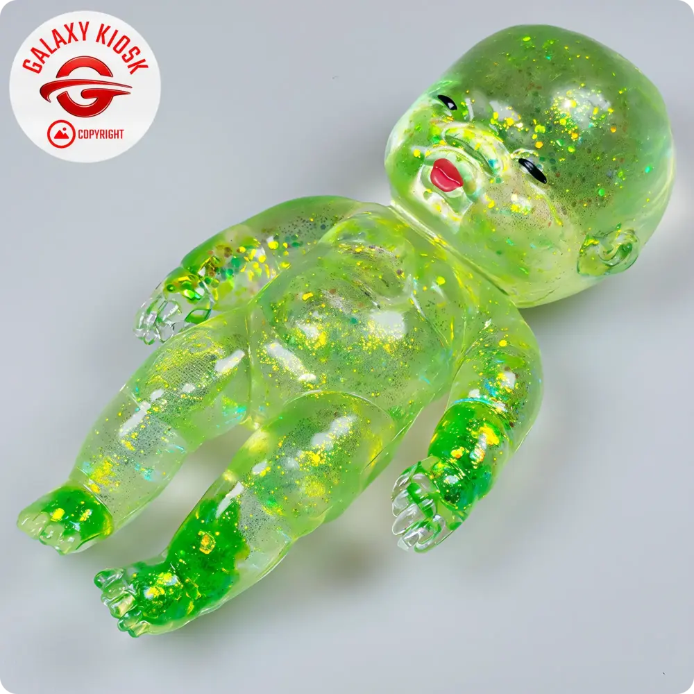 Fun Trading Baby Maltose Squishy Glitzer Grün (13,5 cm) – Antistress & TikTok Knautsch-Spielzeug