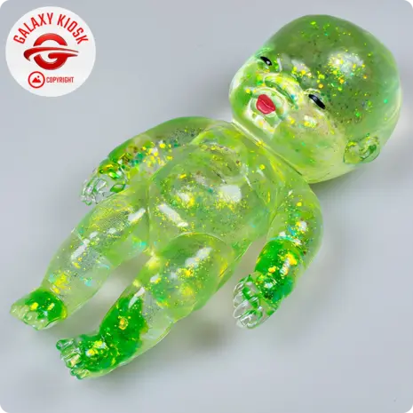 Fun Trading Baby Maltose Squishy Glitzer Grün (13,5 cm) – Antistress & TikTok Knautsch-Spielzeug