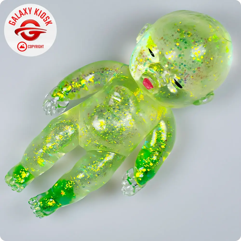 Fun Trading Baby Maltose Squishy Glitzer Grün (13,5 cm) – Antistress & TikTok Knautsch-Spielzeug
