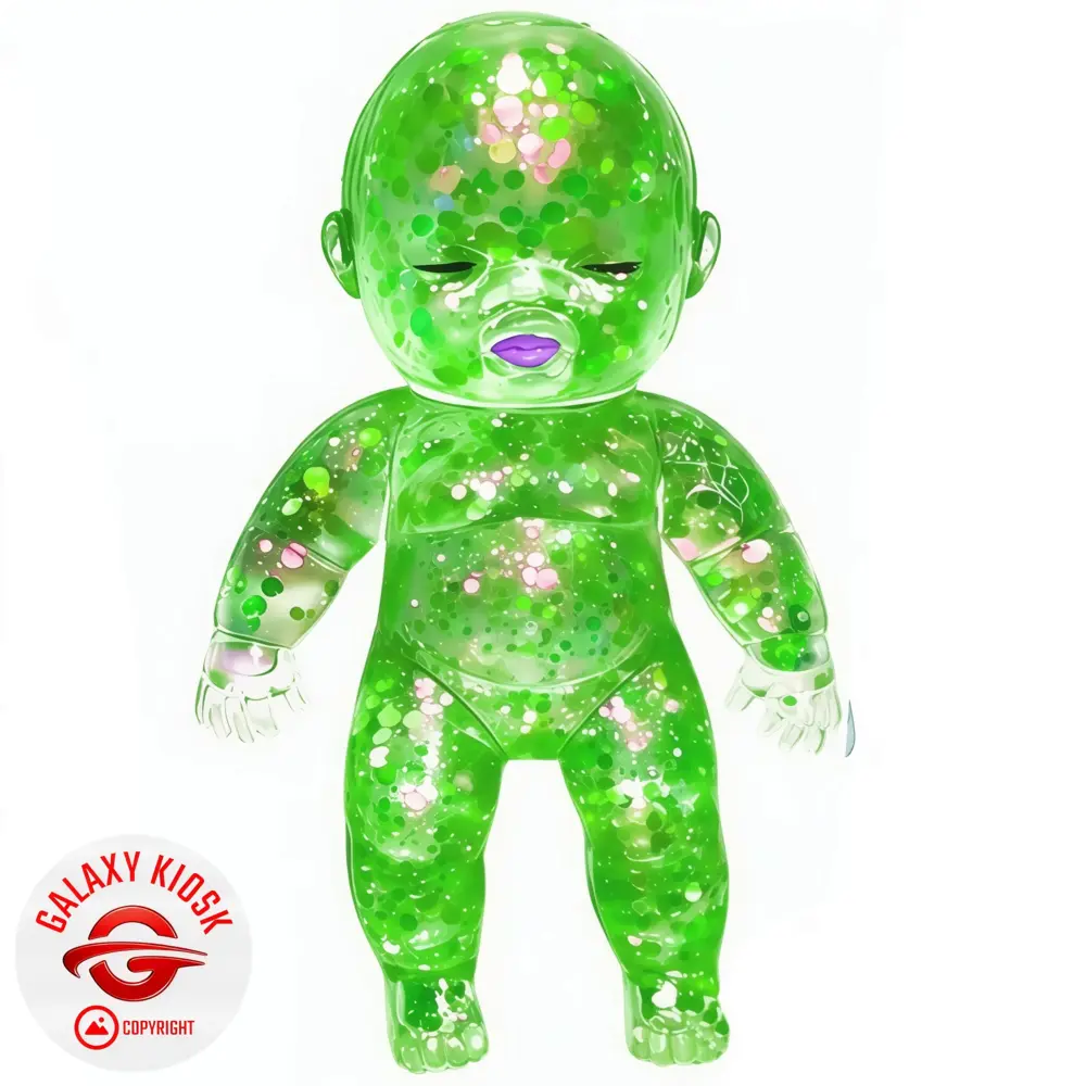 Fun Trading Baby Maltose Squishy Glitzer Grün (13,5 cm) – Antistress & TikTok Knautsch-Spielzeug
