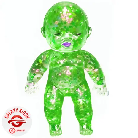 Fun Trading Baby Maltose Squishy Glitzer Grün (13,5 cm) – Antistress & TikTok Knautsch-Spielzeug
