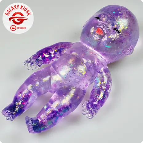 Fun Trading Baby Maltose Squishy Glitzer Lila (13,5 cm) – Antistress & TikTok Knautsch-Spielzeug