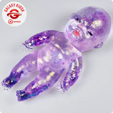 Fun Trading Baby Maltose Squishy Glitzer Lila (13,5 cm) – Antistress & TikTok Knautsch-Spielzeug