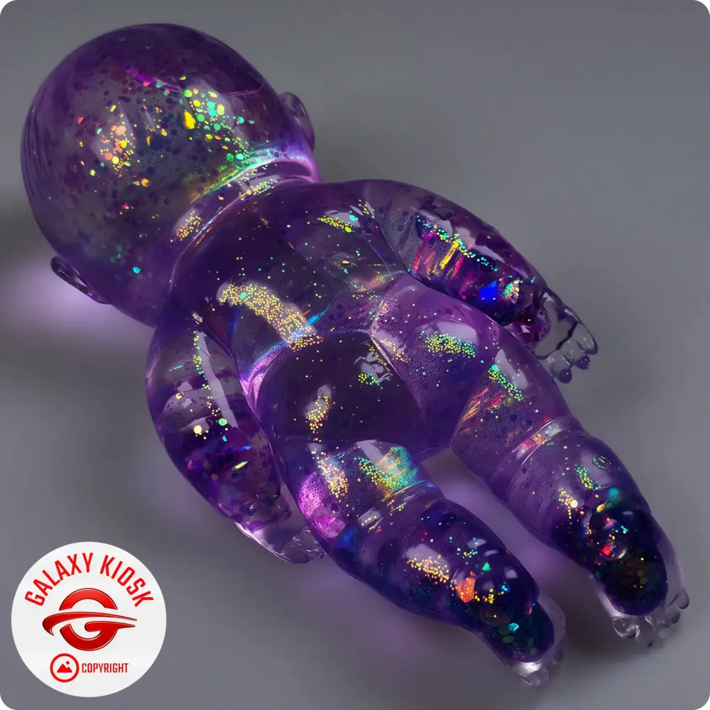 Fun Trading Baby Maltose Squishy Glitzer Lila (13,5 cm) – Antistress & TikTok Knautsch-Spielzeug
