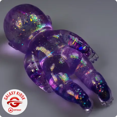 Fun Trading Baby Maltose Squishy Glitzer Lila (13,5 cm) – Antistress & TikTok Knautsch-Spielzeug