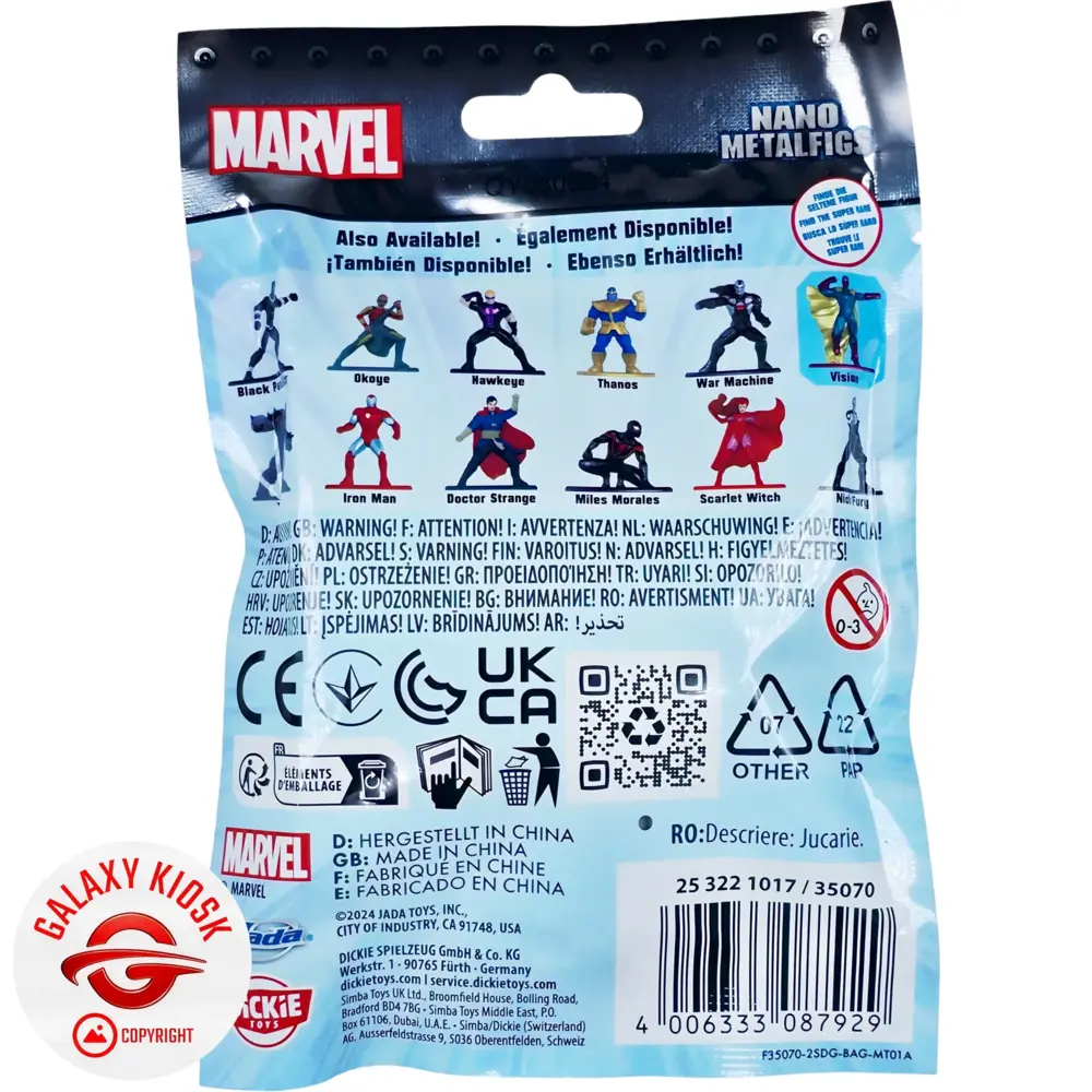 Jada Jada Marvel Nano Metallfiguren "Serie 2" Mystery Blind Bag (1 Zufallsfigur aus Metall)