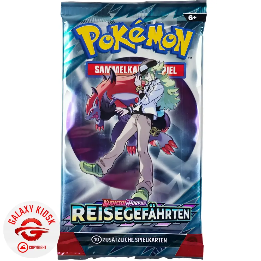 Pokémon Pokémon TCG Karmesin & Purpur: Reisegefährten Booster (1 Booster / 10 Karten) – Deutsche Version