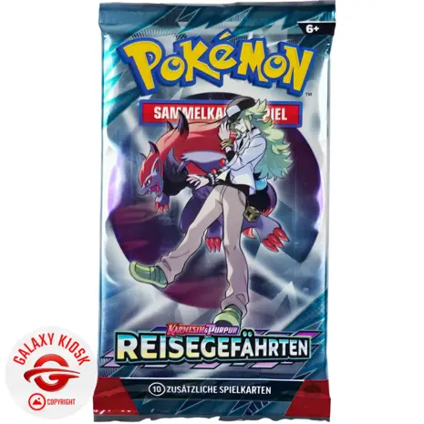 Pokémon Pokémon TCG Karmesin & Purpur: Reisegefährten Booster (1 Booster / 10 Karten) – Deutsche Version