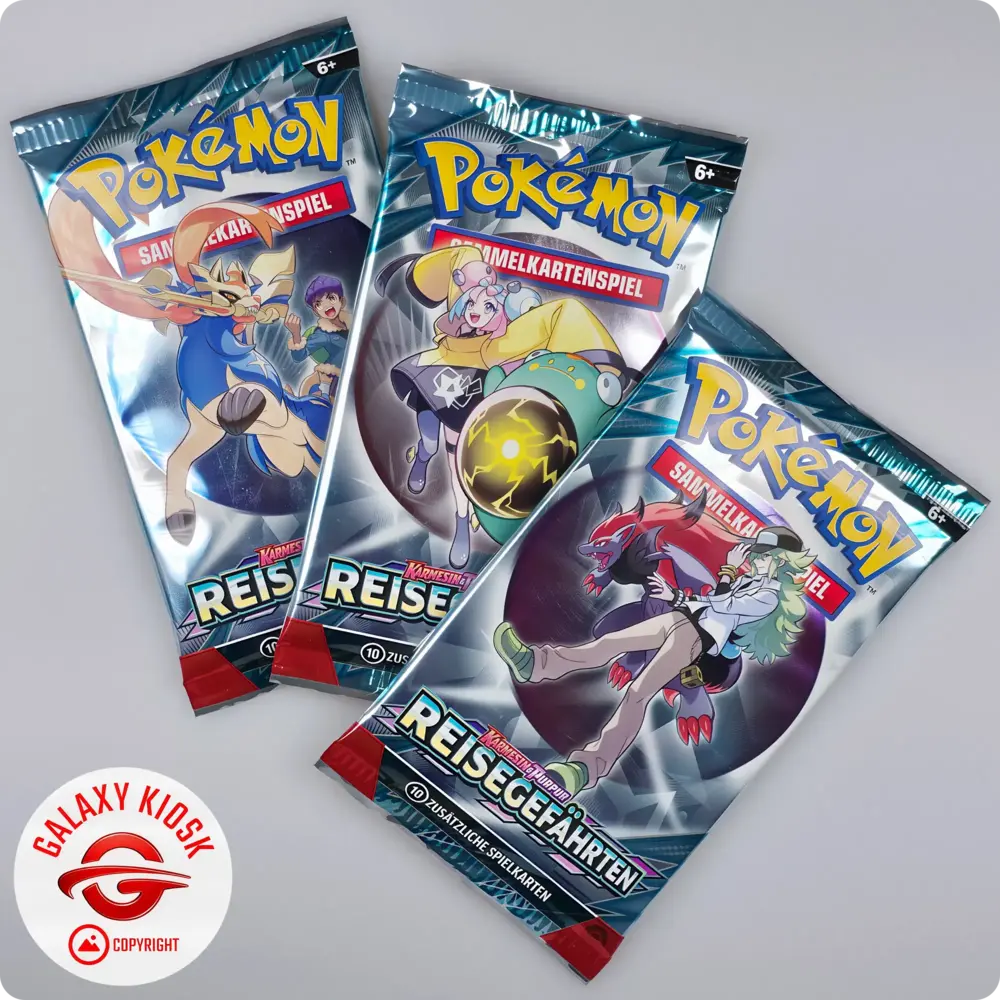 Pokémon Pokémon TCG Karmesin & Purpur: Reisegefährten Booster (1 Booster / 10 Karten) – Deutsche Version
