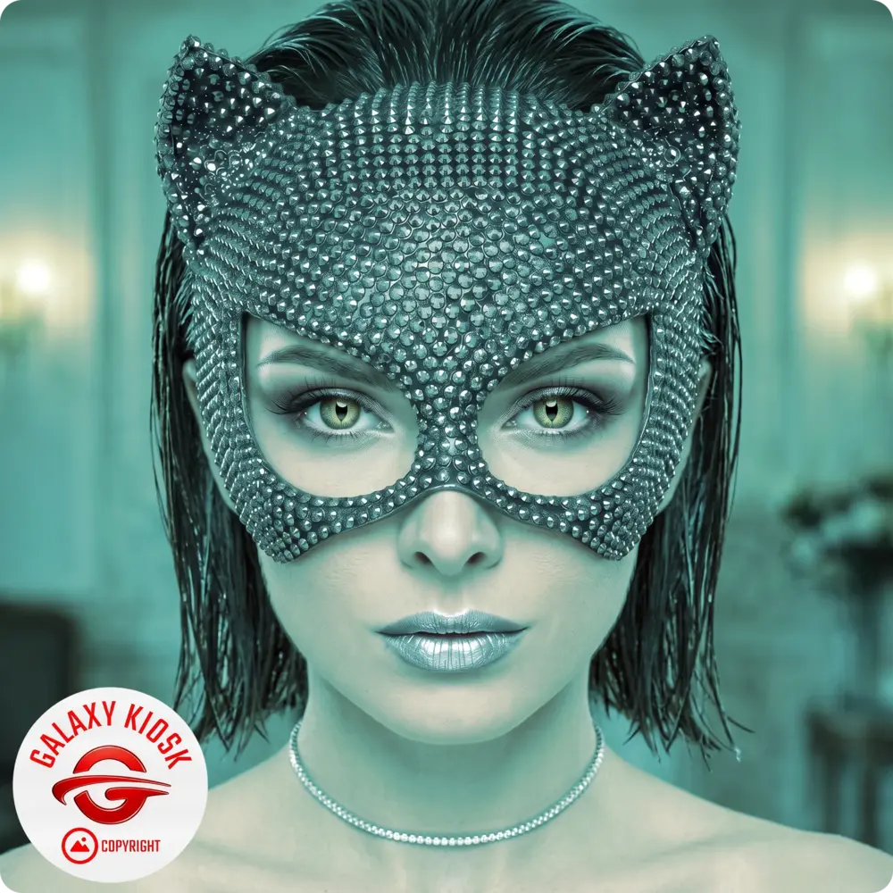 Widmann Widmann – Elegante Katzen Glitzer Strass Augenmaske – Funkelnde Halloween Party & Feier Halbmaske für Damen Widmann Widmann – Elegante Katzen Glitzer Strass Augenmaske – Funkelnde Halloween Party & Feier Halbmaske für Damen